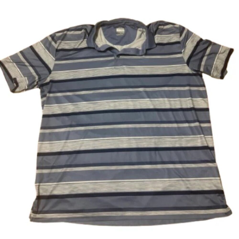 Men's Blue Striped Callaway Opti-Dry Short Sleeve Polo Shirt Size XL